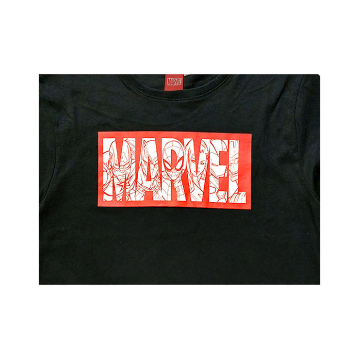 Playera Crop Top Para Mujer Diseño Unico  Y Original De Marvel Color Negro